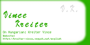 vince kreiter business card